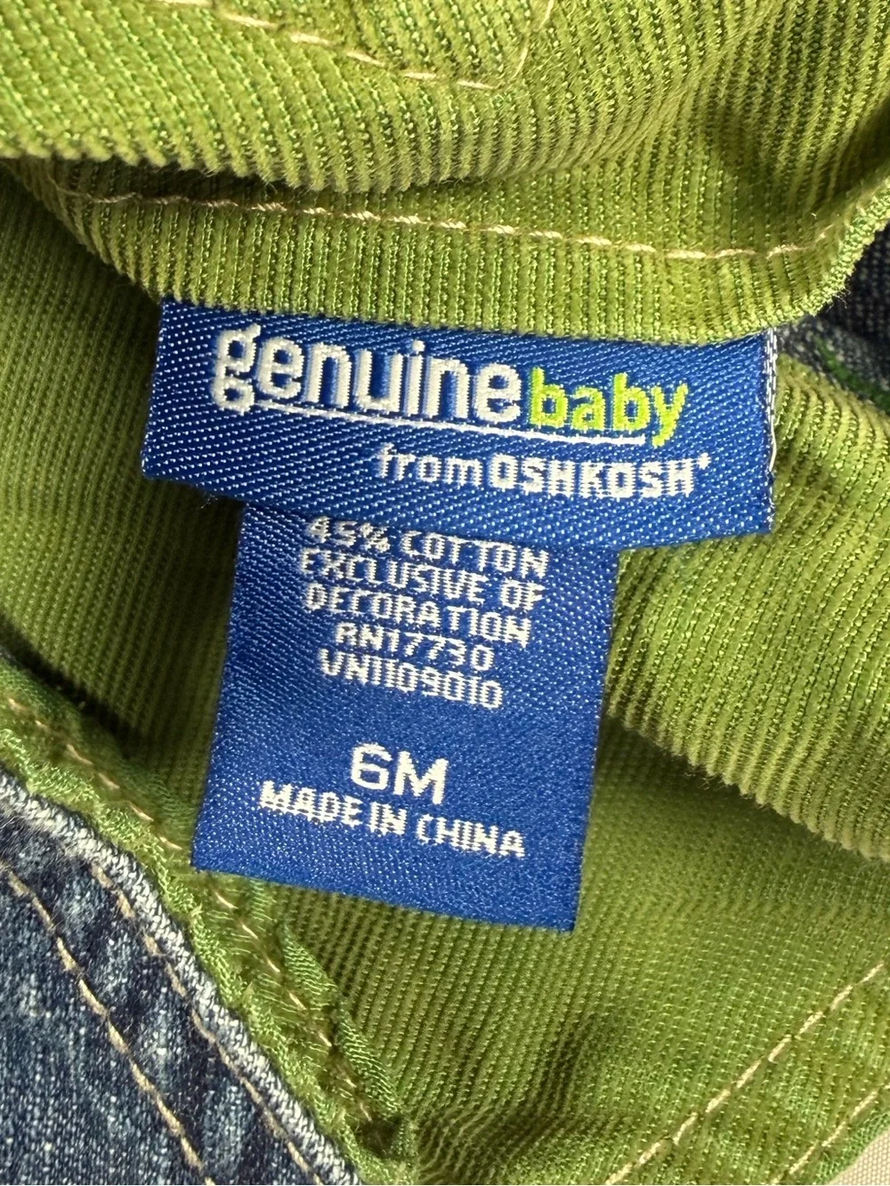 VINTAGE OSHKOSH Boys Denim Overalls 6M Y2K Carpenter Utility 2006 Retro Workwear